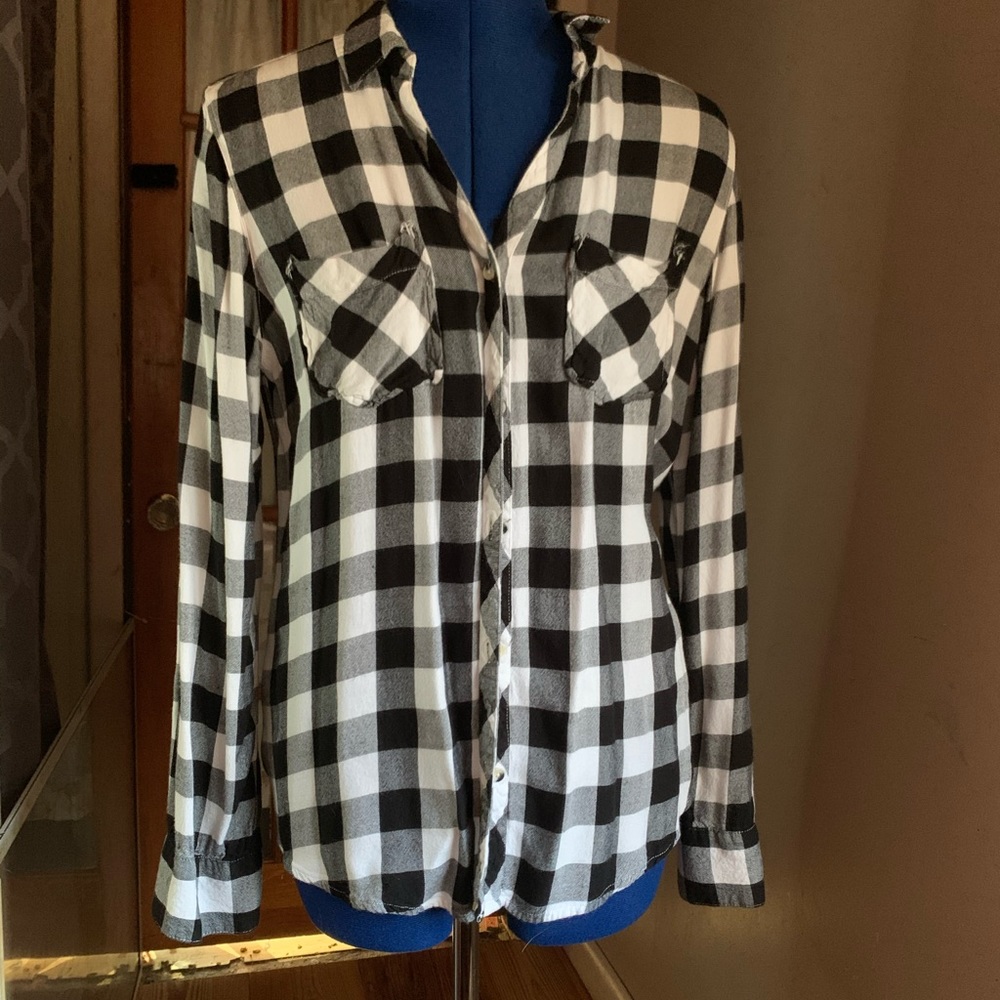 Black and White Button Up